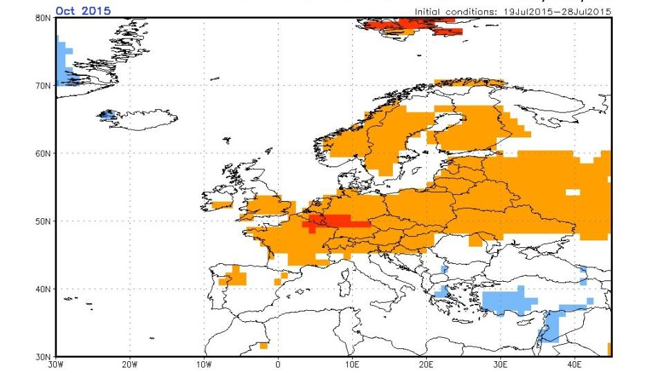 Wetter im Herbst 2015: Das bringen September und Oktober Die Berechnung der NOAA für Oktober