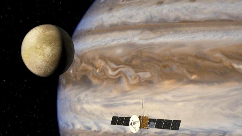 ESA-Raumsonde JUICE reist mit einer Menge Fragen zu den Jupiter-Monden Eine grafische Darstellung zeigt die Raumsonde
