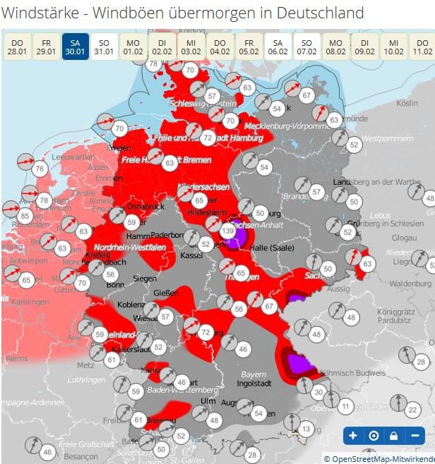 Stürmische Zeiten: Der aktuelle Sturm-Fahrplan für Deutschland Die Böen für Deutschland am Samstag