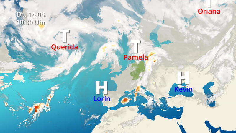 Der Satellitenfilm vom 12.08. bis 14.08. Nächstes Sommerhoch streckt seine Frühler aus