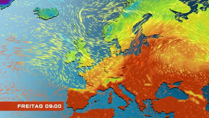 Der Strömungsfilm für Europa Der Temperatursturz ist nicht mehr weit weg