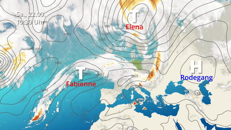 Der Satellitenfilm vom 20.09. bis zum 22.09. Sturm- und Regentief