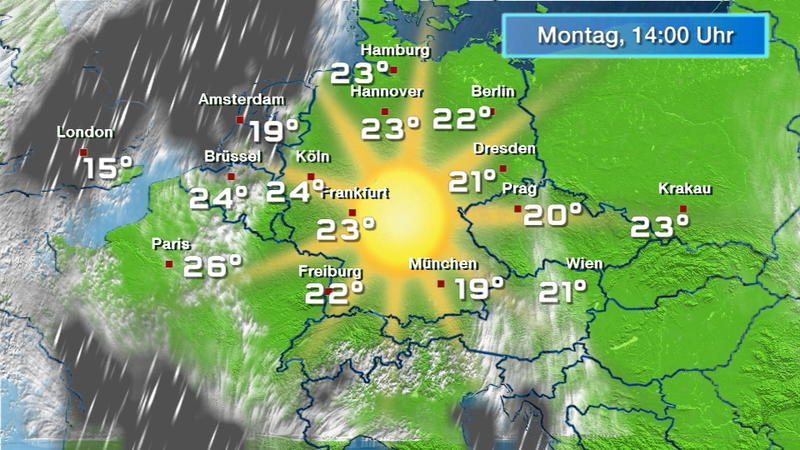 Der Regen- und Wolkenfilm für 48 Stunden Die Wolken mischen sich wieder ein