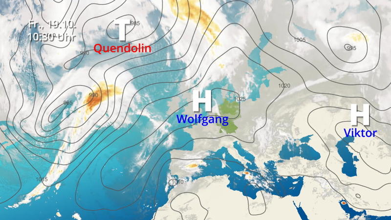 Der Satellitenfilm 17.10. bis zum 19.10.2018 Schwache Kaltfront von Tief