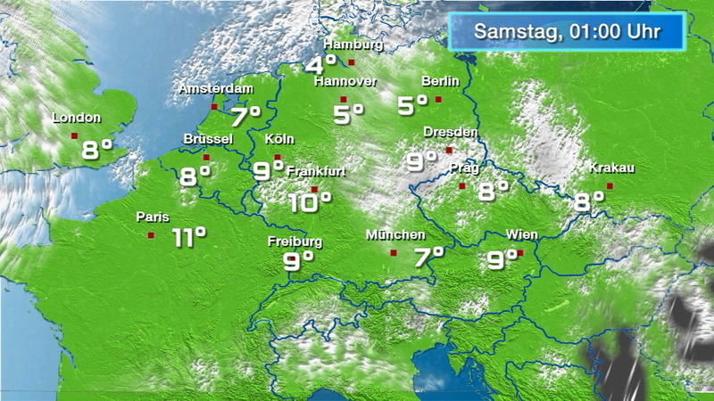 Der Regen- und Wolkenfilm für 48 Stunden Für den Großteil scheint am Samstag die Sonne