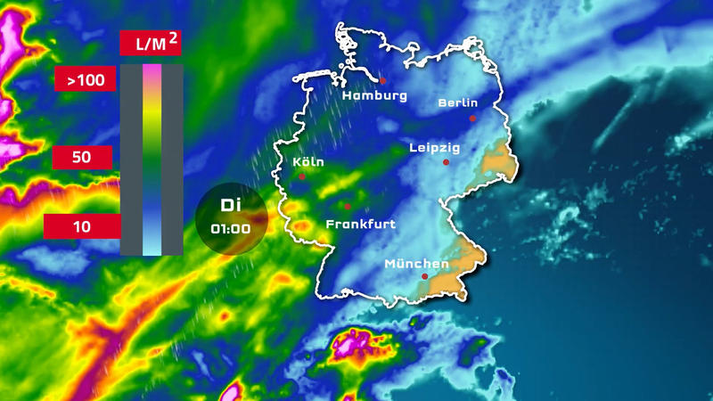So viel Regen fällt jetzt in Deutschland Die Niederschlagssummen bis Dienstag