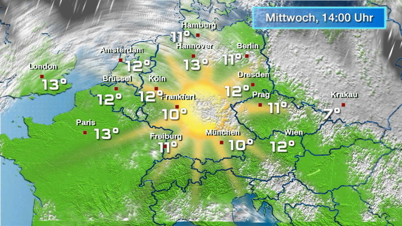 Der Regen- und Wolkenfilm für 48 Stunden In der Nacht klingt der Regen ab