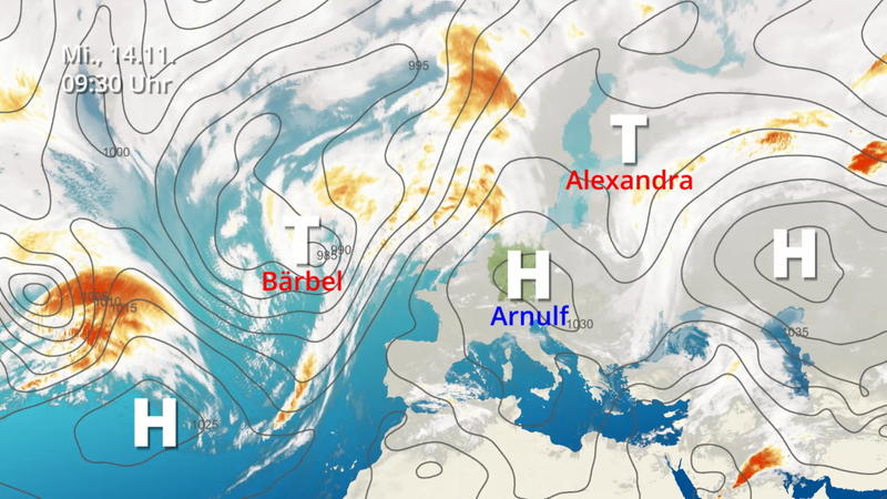 Der Satellitenfilm vom 13.11. bis 15.11. Hochdruckgebiet übernimmt die Regie