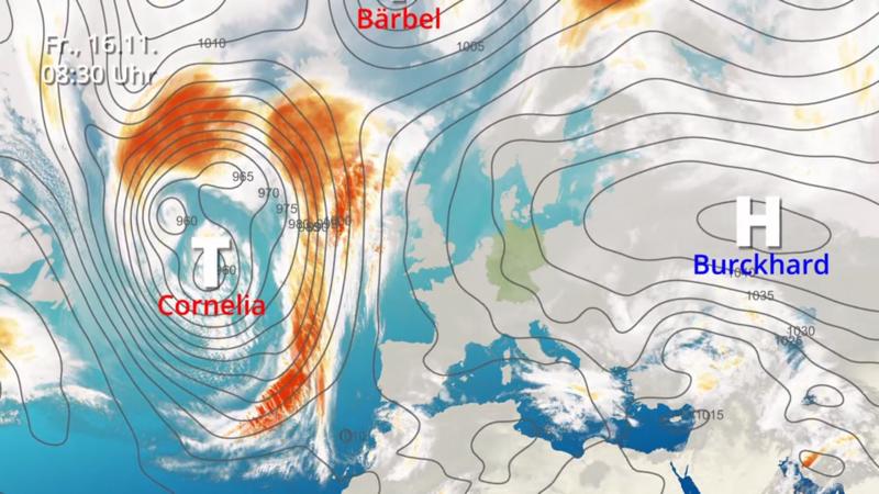 Der Satellitenfilm vom 14.11. bis 16.11. Das Hochdruckgebiet wird größer