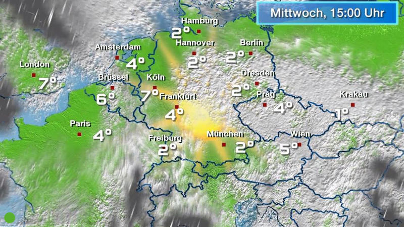 Der Regen- und Wolkenfilm für 48 Stunden Trocken, aber oft trüb