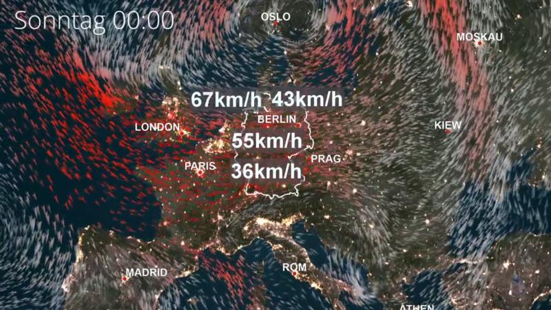 Weihnachtsbäume werden schwanken Schweinewetter mit Sturm