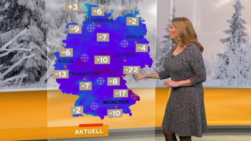 Der Wetterbericht Ein sehr frostiger Start in die Woche