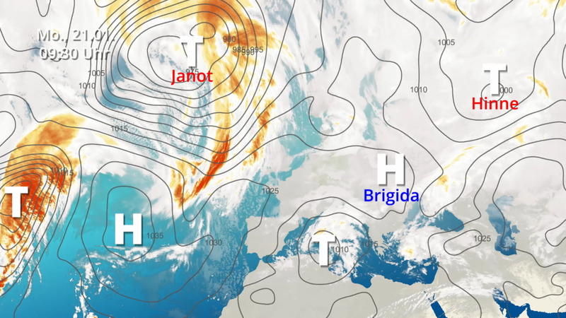 Der Satellitenfilm vom 19.01. bis 21.01. Ruhiges Winterwetter durch Hoch