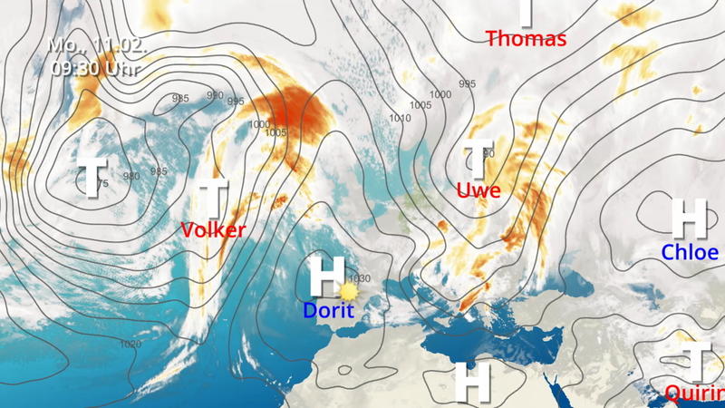 Der Satellitenfilm vom 9. bis zum 11.2. Das „Sonnenhoch“ erobert Spanien