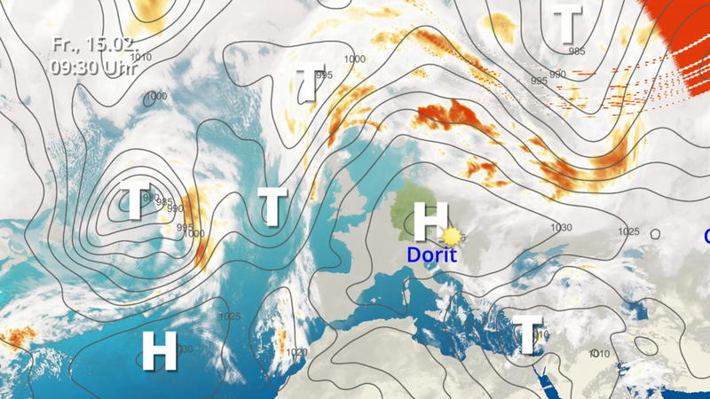 Der Satellitenfilm vom 13.02. bis 15.02. Kaum Wolken über Deutschland