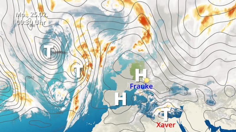 Regen, Schnee & Sturm am Mittelmeer Satellitenfilm vom 23. bis zum 25.02.2019