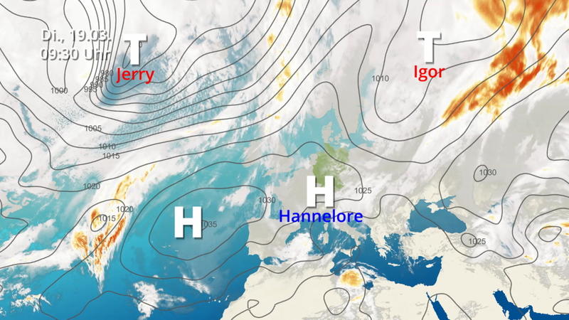 Satellitenfilm vom 17.3. bis zum 19.3. Das Frühlingshoch beginnt zu wirken