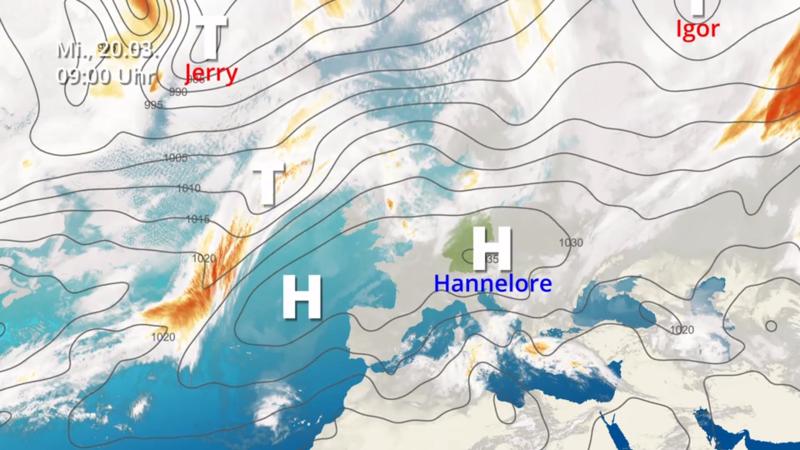 Der Satellitenfilm vom 18.03. bis 20.03. Frühlingshoch „Hannelore“ liegt über Deutschland