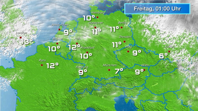 Wolken- und Regenfilm für 48 Stunden Nicht viel los am Himmel über Deutschland