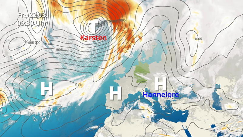 Satellitenfilm vom 20.03. bis zum 22.03. Der Frühling startet mit Hoch „Hannelore“