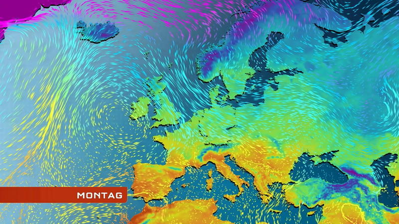 Der Strömungsfilm für Europa für 5 Tage Hoch „Hannelore“ geht, Polarluft kommt