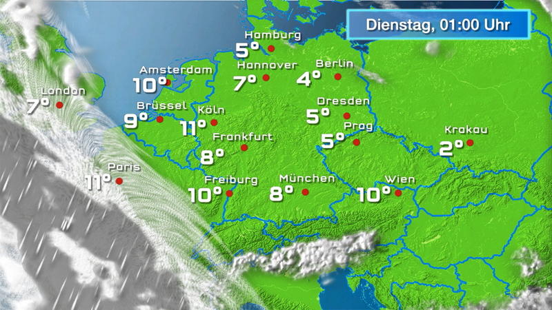 Der Regen- und Wolkenfilm Eine ruhige und wolkenlose Nacht
