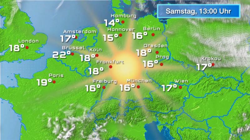 Der Regen- und Wolkenfilm für 48 Stunden Auch der Samstag sieht blendend aus