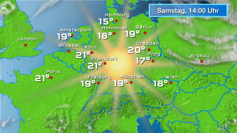 Der Regen- und Wolkenfilm für 48 Stunden Trocken, aber oft trüb