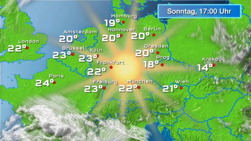 Der Regen- und Wolkenfilm für 48 Stunden Wieder fast keine Wolken am Himmel