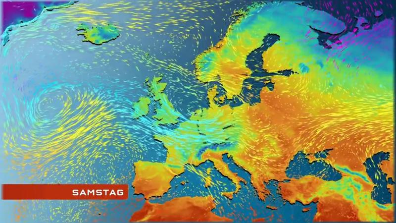 Der Strömungsfilm für Europa Das Wochenende wird deutlich kühler
