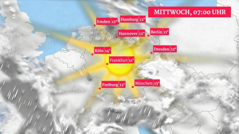 Der Regen- und Wolkenfilm Gewitter mit kräftigen Schauern und Hagel