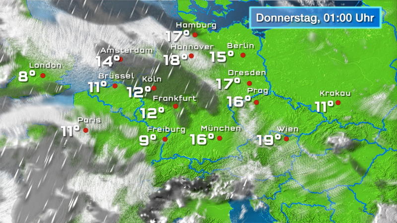 Der Regen- und Wolkenfilm für 48 Stunden Es kommt langsam Unruhe rein