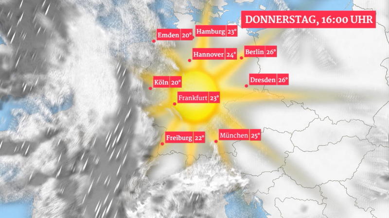 Kräftige Gewitter wieder im Westen Am Freitag auch im Osten Sommerende