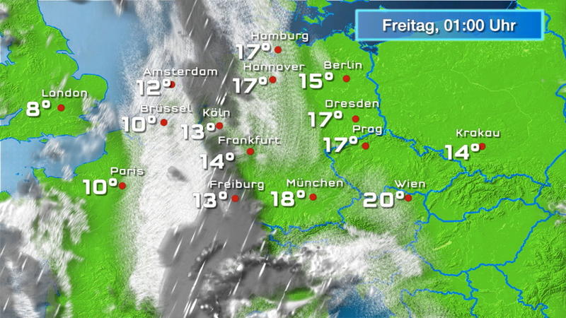 Wolken- und Regenfilm für 48 Stunden Im Südwesten gehen die neuen Gewitter los