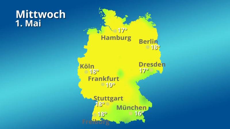 Die Höchstwerte für die nächsten 13 Tage Im Mai erholen sich die Werte wieder