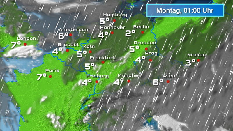 Regen- und Wolkenfilm für 2 Tage Neue Regenfront breitet sich aus