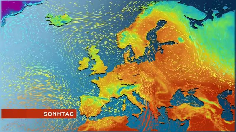 Der Strömungsfilm für Europa Schwüle Luft kommt nach Deutschland