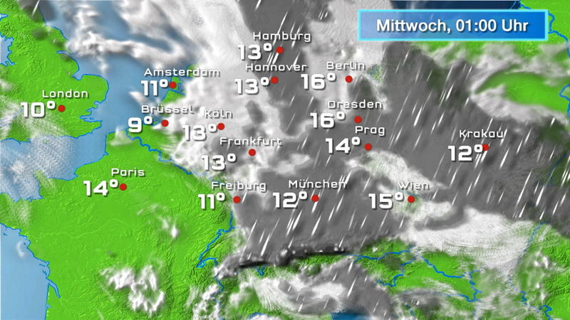 Regen- und Wolkenfilm für 2 Tage Noch mehr Regen für Süden und Osten