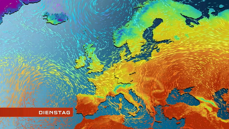 Der Strömungsfilm für Europa Mildere Luft kann sich nicht durchsetzen