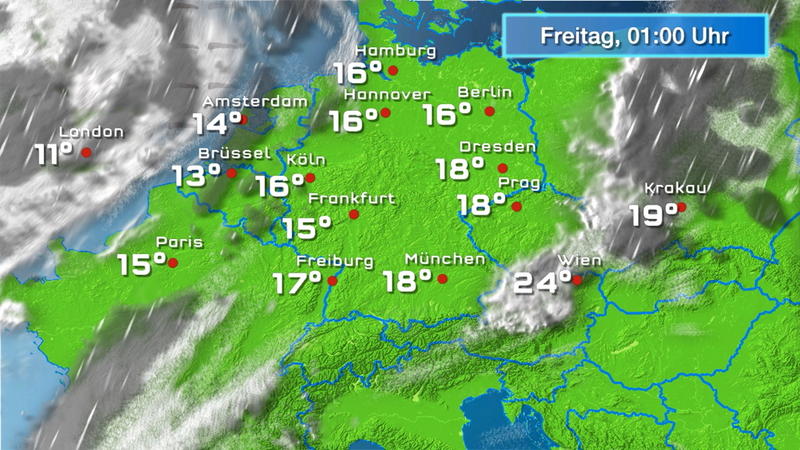 Wolken- und Regenfilm für 48 Stunden Die Nacht bleibt ruhig und erholsam