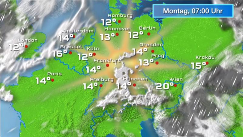 Wolken- und Regenfilm für 48 Stunden Am Montag scheint die Sonne wieder für alle