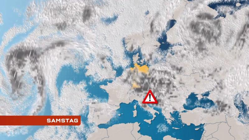Regenfilm für Europa Hier kommt es zu Regen und Gewittern