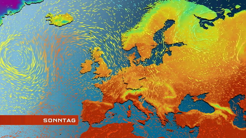 Strömungsfilm Europa für 5 Tage Unruhige Luftströme über Europa