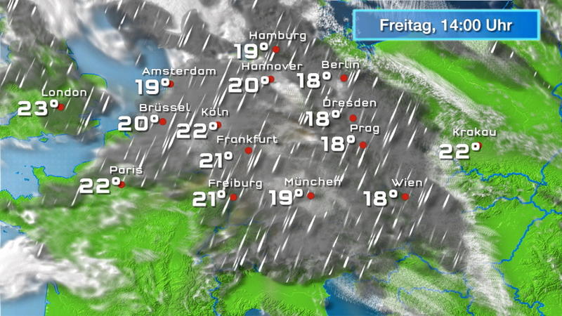 Der Regen- und Wolkenfilm für 48 Stunden Heute rappelt es: heftige Schauer und Gewitter