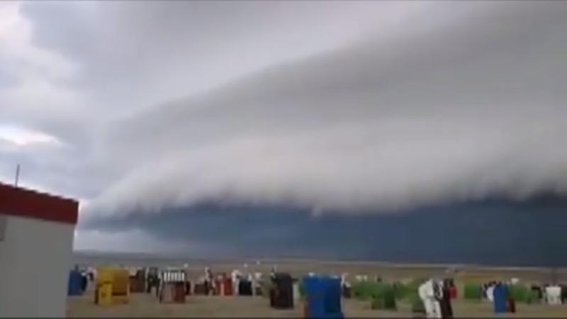 Superzelle am Strand von Borkum Beängstigende Bilder von der Nordsee
