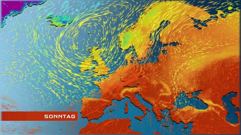 Strömungsfilm Europa für 5 Tage Subtropische Luft heizt Deutschland ein