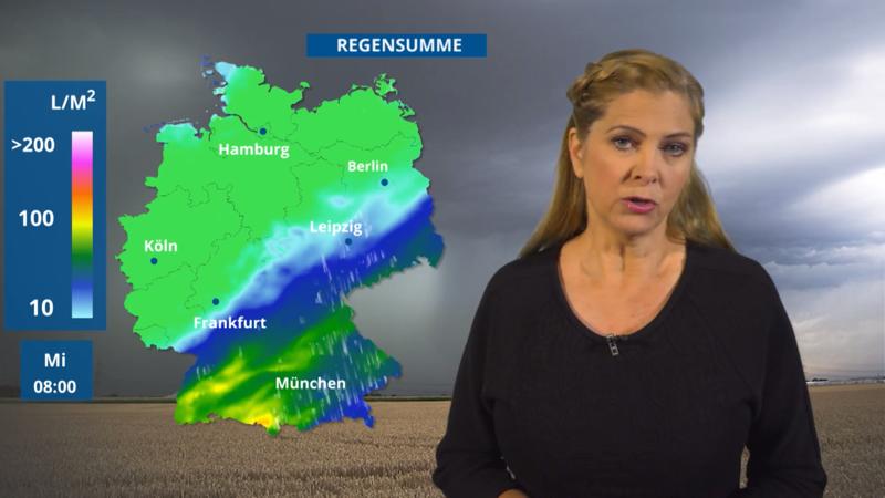 Regensummen bis Mittwoch Bis zu 100 Liter Regen!