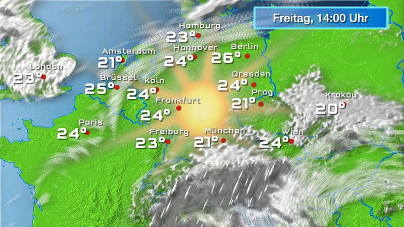 Der Regen- und Wolkenfilm für 48 Stunden Trocken, aber oft trüb