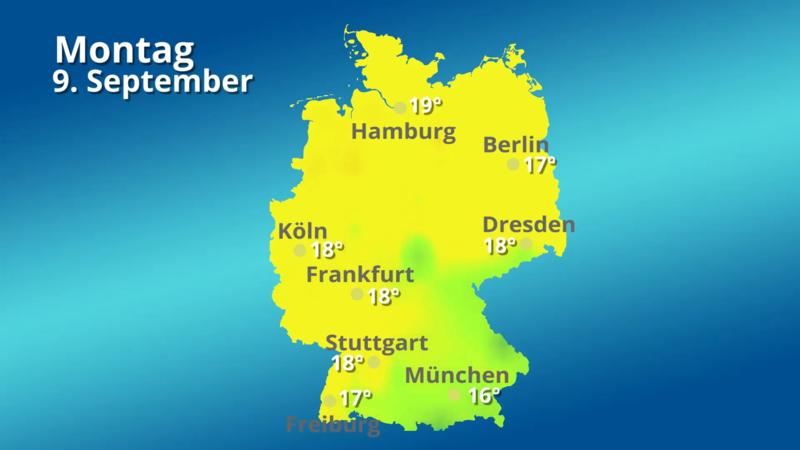 Der Temperaturfilm für 14 Tage Es wird halt langsam Herbst