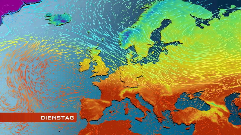 Der Strömungsfilm für Europa Das ist mal eine stramme Nordwestlage